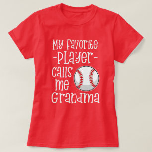 T-shirt Mon joueur de baseball préféré m'appelle cadeau