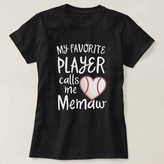 T-shirt Mon joueur de baseball préféré m'appelle cadeau de (Design devant)