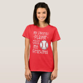 T-shirt Mon joueur de baseball préféré m'appelle cadeau de (Devant entier)