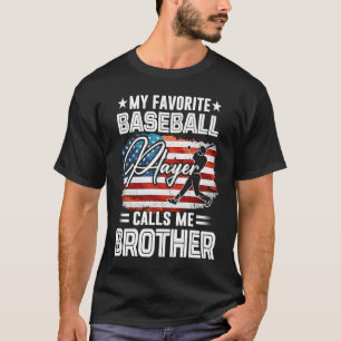 T-shirt Mon Joueur de Baseball Préféré M'appelle Frère Ame