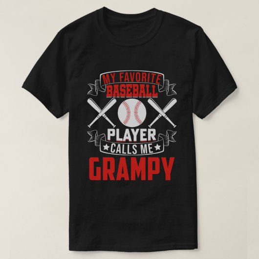 T-shirt Mon Joueur De Baseball Préféré M'Appelle GRAMPY (Design devant)