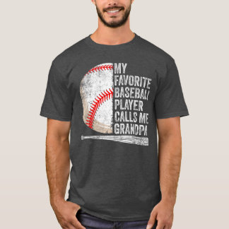 T-shirt Mon joueur de baseball préféré m'appelle Grand-pèr