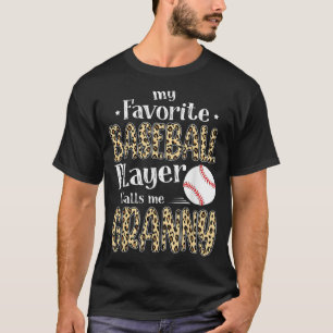 T-shirt Mon Joueur De Baseball Préféré M'Appelle Granny Le