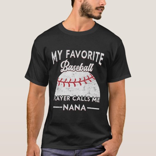 T-shirt Mon Joueur De Baseball Préféré M'Appelle Nana Base (Devant)