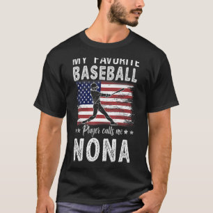 T-shirt Mon Joueur De Baseball Préféré M'Appelle Nona Amer