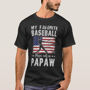 T-shirt Mon joueur de baseball préféré m'appelle Papaw Ame