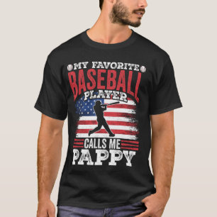 T-shirt Mon Joueur De Baseball Préféré M'Appelle Pappy Pèr