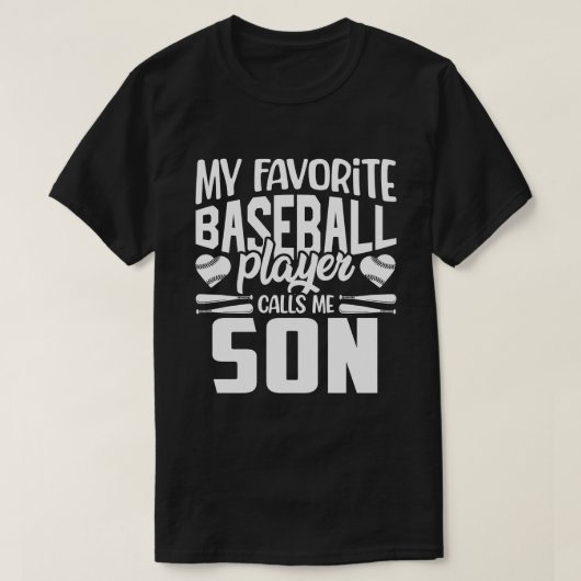 T-shirt Mon Joueur De Baseball Préféré M'Appelle Son Baseb (Design devant)