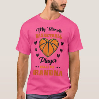 T-shirt Mon Joueur De Basket Favori M'Appelle Grand-Mère T