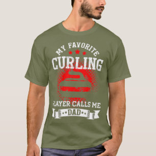 T-shirt Mon Joueur De Curling Favori M'Appelle Papa Drôle
