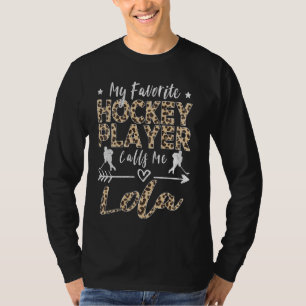 T-shirt Mon Joueur De Hockey Favori M'Appelle Lola Filipin
