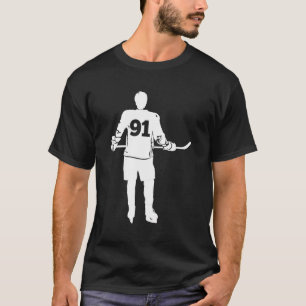 T-shirt Mon joueur de hockey favori Numéro 91 Ventilateur