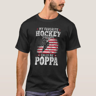 T-shirt Mon Joueur De Hockey Préféré M'Appelle Pères Poppa