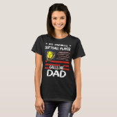 T-shirt Mon Joueur De Softball Favori M'Appelle Papa Améri (Devant entier)
