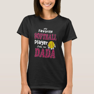 T-shirt Mon Joueur de Softball Favori M'appelle Papa Fêtes