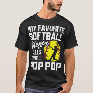 T-shirt Mon Joueur De Softball Favori M'Appelle Pop Pop Fu