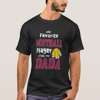 T-shirt Mon Joueur De Softball Préféré M'appelle Papa Fête