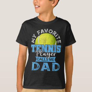T-shirt Mon Joueur De Tennis Favori M'Appelle Papa USA Pèr