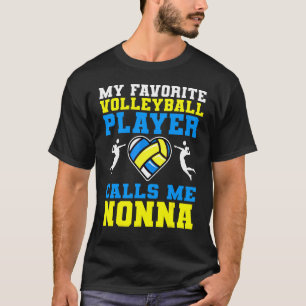 T-shirt Mon Joueur De Volleyball Favori M'Appelle Nonna Mo