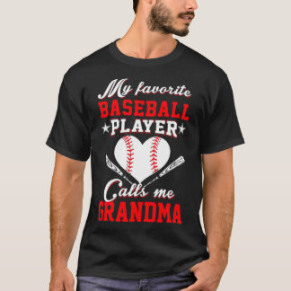 T-shirt Mon joueur favori de baseball m'appelle grand-mère