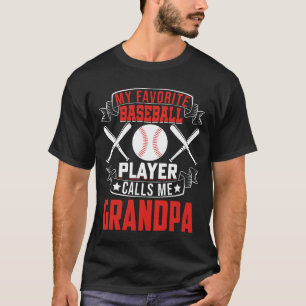 T-shirt Mon joueur favori de baseball m'appelle GRANDPA