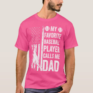 T-shirt Mon joueur favori de baseball m'appelle Papa Père
