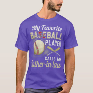T-shirt Mon joueur favori de baseball m'appelle père-droit