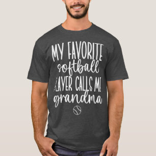 T-shirt Mon Joueur favori de softball m'appelle Grand-mère