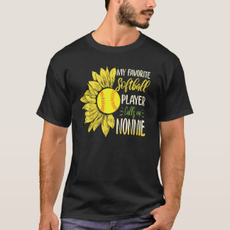 T-shirt Mon Joueur favori de softball m'appelle Nonnie Sun