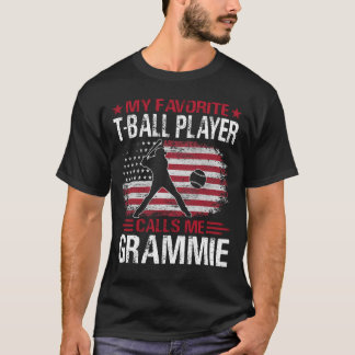 T-shirt Mon Joueur Favori De T-Ball M'Appelle GRAMMIE Base