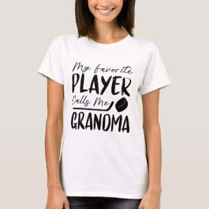 T-shirt Mon Joueur Favori M'appelle Grand-Mère Joueuse de