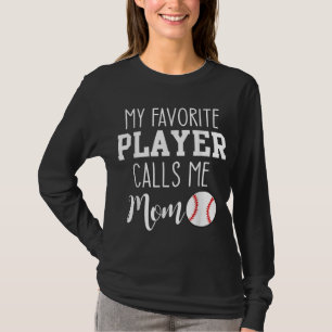 T-shirt Mon Joueur Favori M'Appelle Maman Baseball