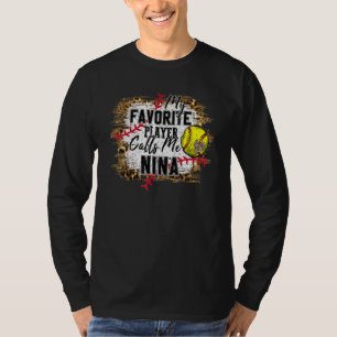 T-shirt Mon Joueur favori m'appelle Nina Softball Mères