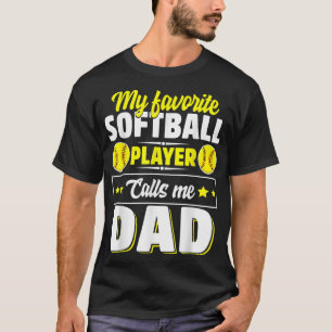 T-shirt Mon Joueur préféré de softball m'appelle Papa mign