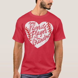 T-shirt Mon Joueur préféré m'appelle le coeur de baseball