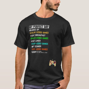 T-shirt Mon jour de jeu parfait Joueur vidéo amusant pour