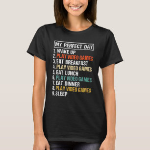 T-shirt Mon Jour Parfait Jeux Vidéo Amusant Cool Gamer