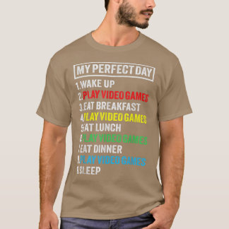 T-shirt Mon Jour Parfait Jeux Vidéo Joueur Drôle Garçons C