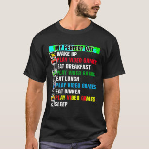 T-shirt Mon Jour Parfait Jouer Jeux Vidéos Noël Joueur Te