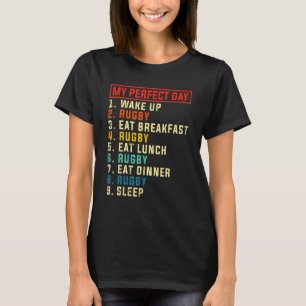 T-shirt Mon Jour Parfait Joueur De Rugby Drôle Aimer Rugby