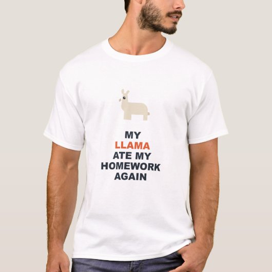T-shirt Mon lama a encore mangé mon devoir (Devant)