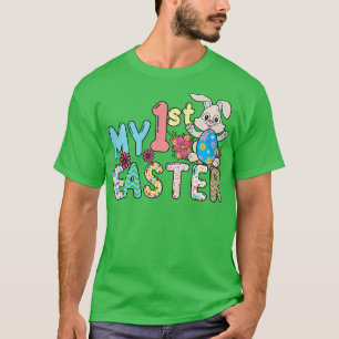 T-shirt Mon lapin de Pâques Visage rose Mon premier jour d