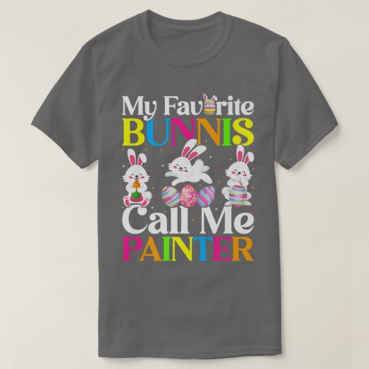 T-shirt Mon Lapin Favori M'Appelle Peintre Pâques  (Design devant)