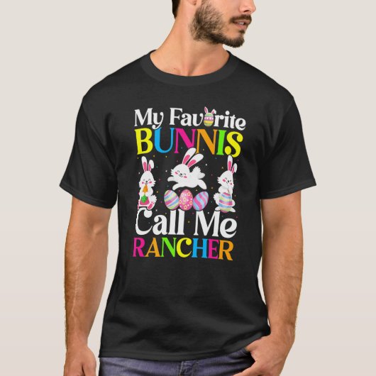T-shirt Mon Lapin Favori M'Appelle Rancher Pâques (Devant)