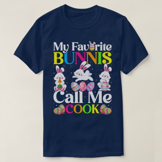 T-shirt Mon lapin préféré Appelez-moi Cook Pâques (Design devant)