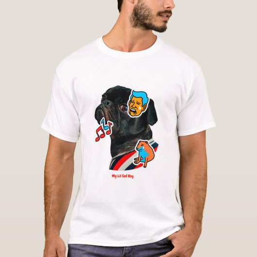 T-shirt Mon Lil Sad Boy - Sad Dog Memes (Devant)