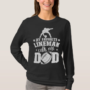 T-shirt Mon lineman préféré de football papa d'un plaqueur