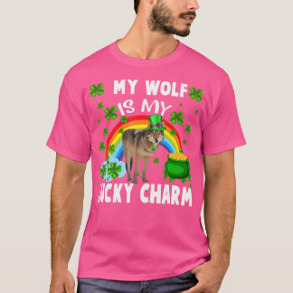 T-shirt Mon Loup Est Mon Charme Chanceux Bonne Saint Patri