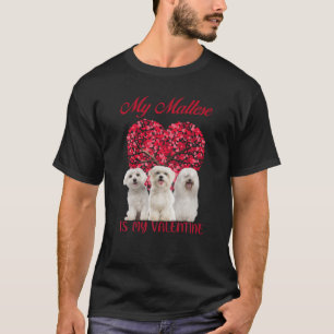 T-shirt Mon Maltais Est Mon Amoureux des chiens Valentin V