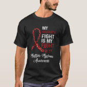 T-shirt Mon Mari Combat Mon Combat Myeloma Multiples Awa (Devant)